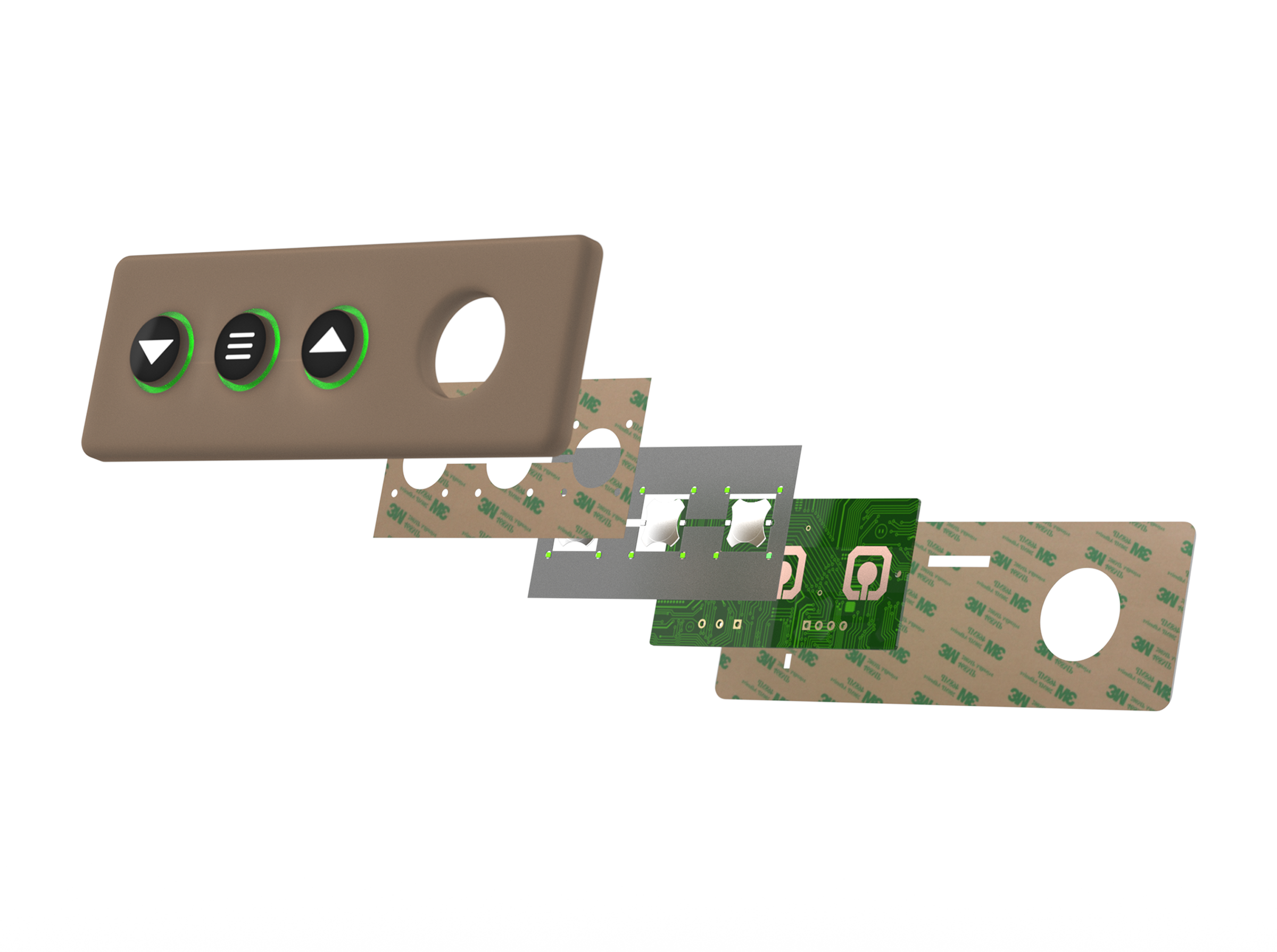 Silikontastatur für Industriegeräte, 3D-Stack-up