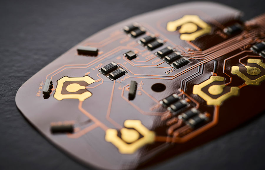 FPC - flexible printed circuit - copper-based electrically conductive foil for industrial keypads