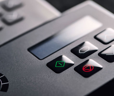 Folientastatur mit geprägten Tasten in Hochglanzoberfläche