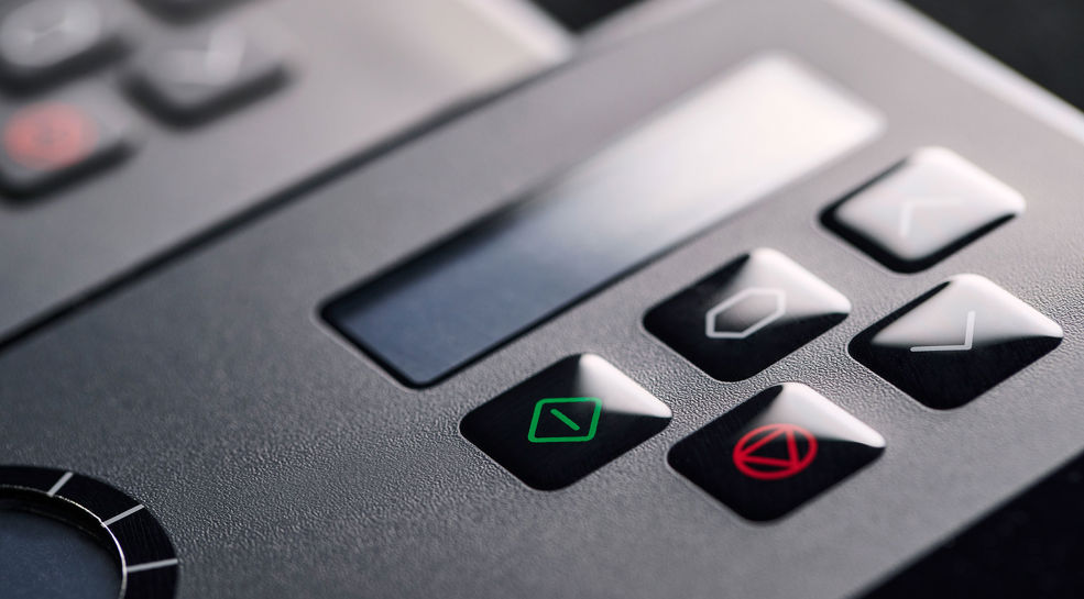 Membrane switch keypad with embossed keys with high-gloss finish