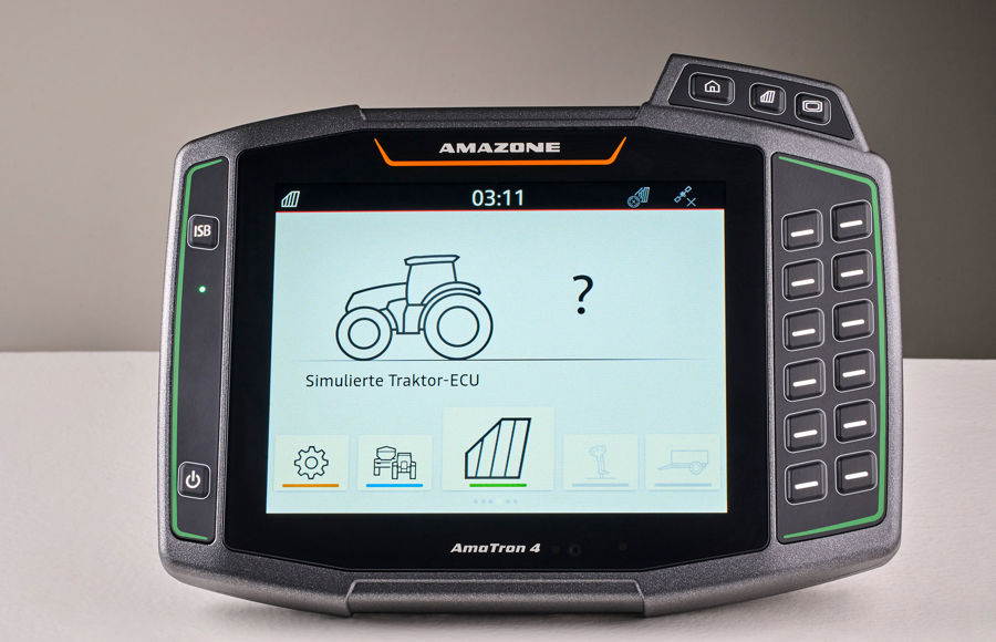 HMI terminal for agricultural machinery with silicone rubber keypad and backlight.
