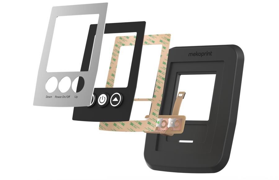 Komplette HMI als Frontbaugruppe, 3D-Stack-up-Rendering